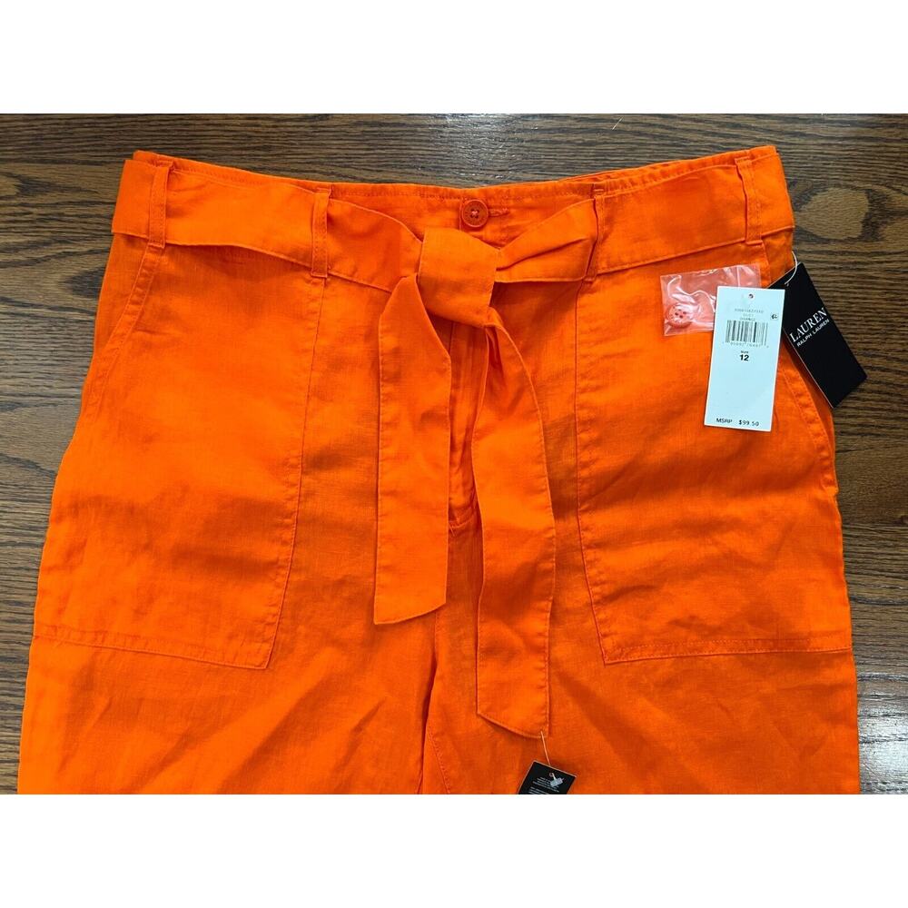 Lauren Ralph Lauren Women's Orange Pants Size 12 NWT $100 - Picture 12 of 16